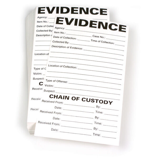 Evidence/Chain of Custody Label, 3.5" x 6.5", Pack of 100